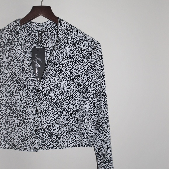 ASOS Tops - B&W Crop Dalamation Print Shirt. NWT!